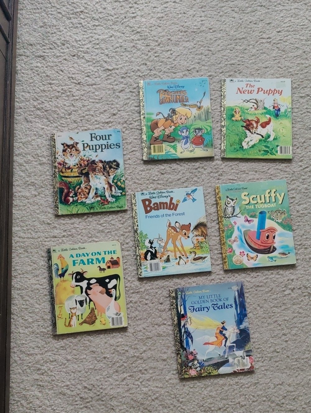 Lot of 7 Vintage Little Golden Books popular American series Foil Binding Y2K